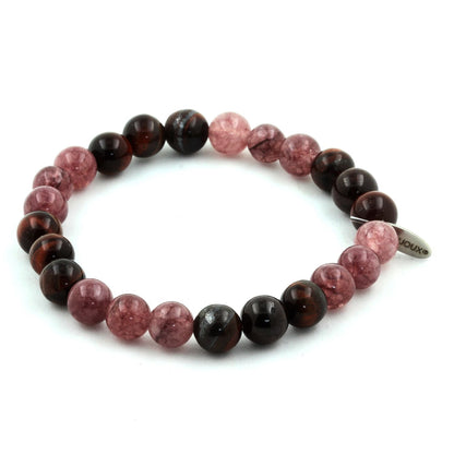 Red Tiger's Eye + Lepidolite Bracelet 8 mm.