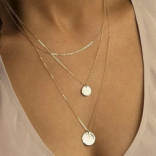 2019 Fashion Sequins Multi Layer Long Necklaces Pendant