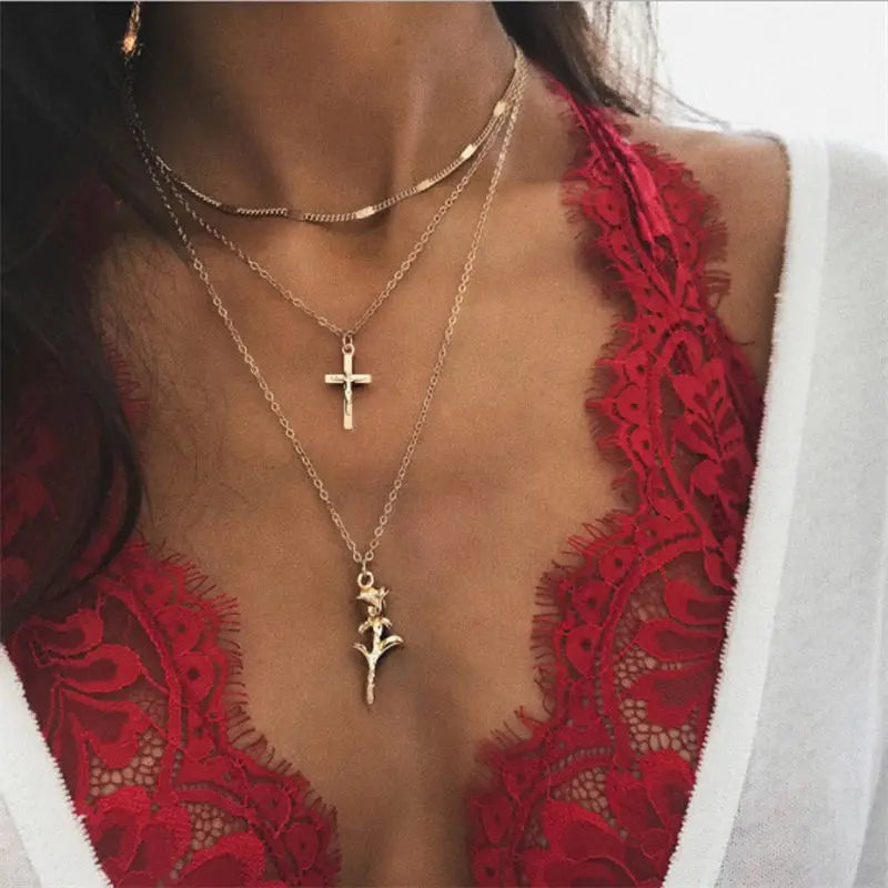 2019 Fashion Sequins Multi Layer Long Necklaces Pendant