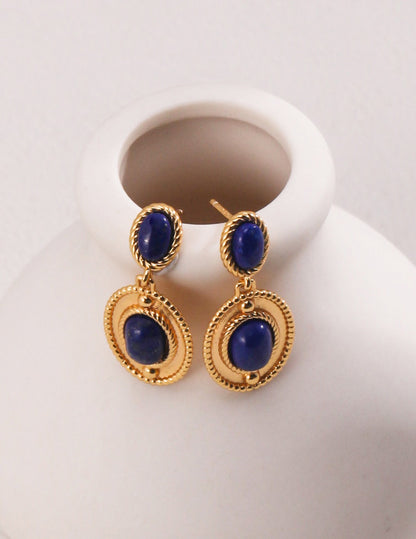 Natural Lapis Lazuli Dangle Earrings