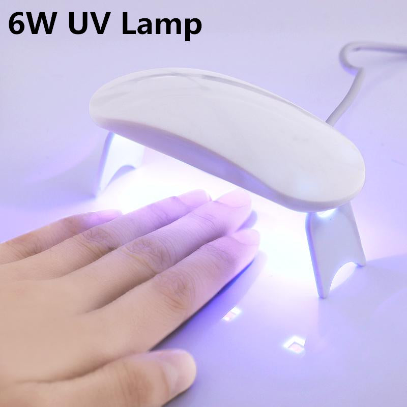 Mini 6W Nail Dryer LED UV Lamp Micro USB Gel Varnish Curing Machine Nail Art Equipment 3LEDS Beads Manicuring Nail Tool