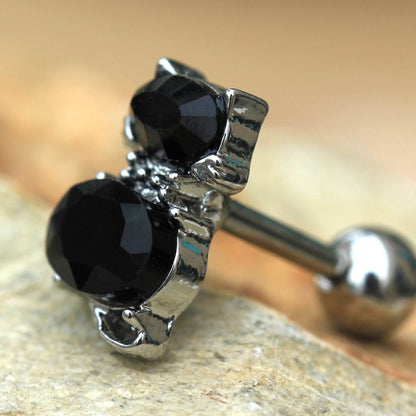 316L Stainless Steel Fancy Black Cat Cartilage Earring