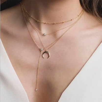 2019 Fashion Sequins Multi Layer Long Necklaces Pendant